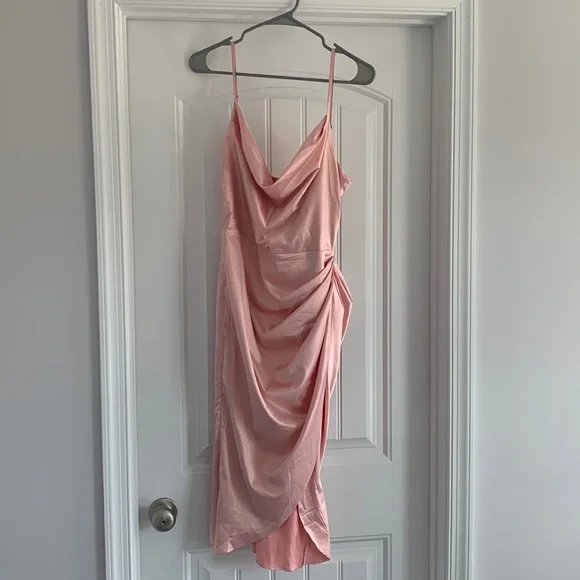 chinese dress ladies Easily Loved Pink Woven Midi Dress L FREEMARKET Light Pink / S main image 0